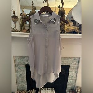 Lush Gray Embellished Top